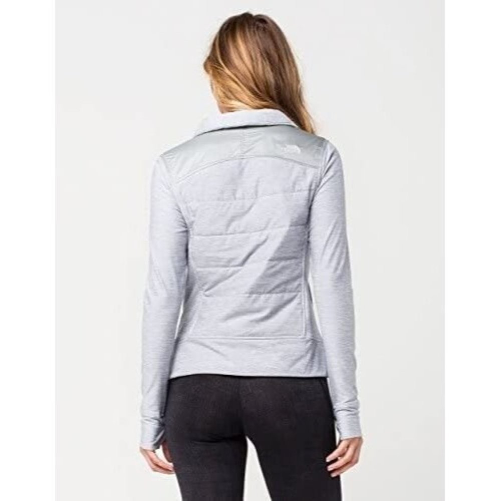 THE NORTH FACE GRAY Pseudio Puffer Jacket Thumbholes Womens sz.Small - Picture 2 of 10